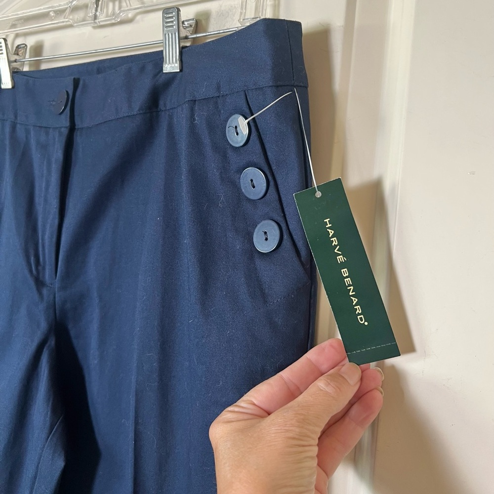 NWT Harve Benard Navy Blue Capri Pants Size 14 Cropped Stretch Slacks Capris - Picture 3 of 11